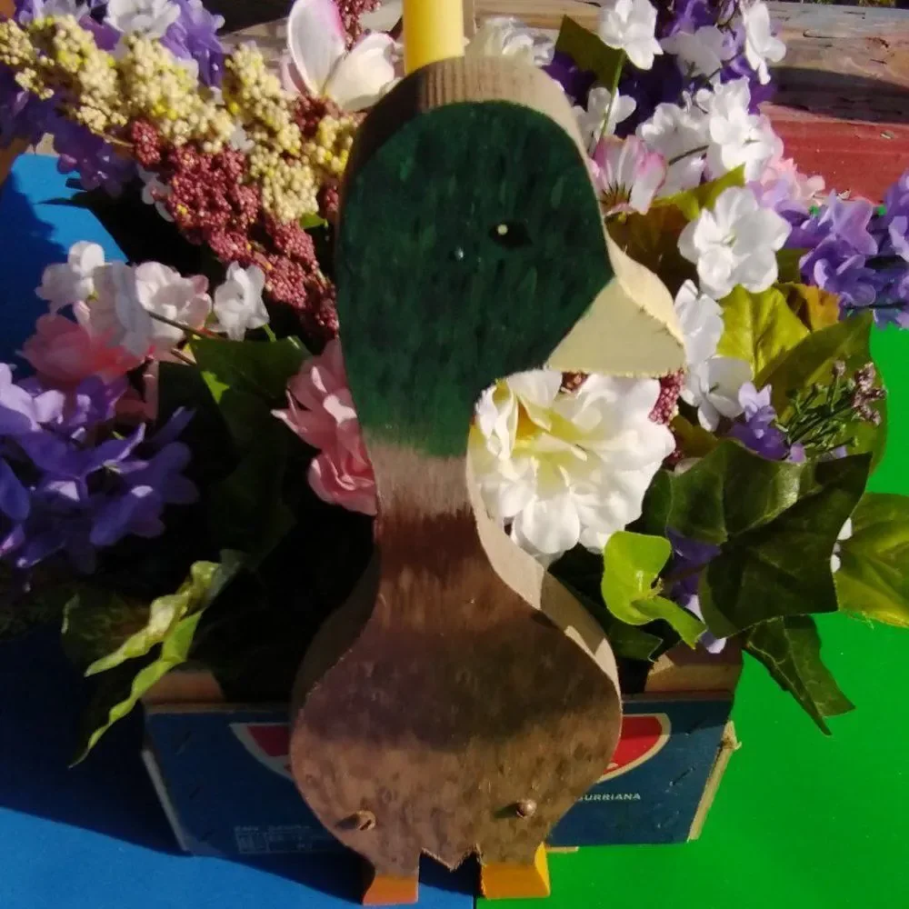 Hand Crafted Floral Table Centerpiece Artificial Lilac Carnation Spring